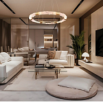 Люстра в форме кольца с золотым декором Warm Heavenly Light варинант исполнения - 7 | Loft Concept в Новосибирске