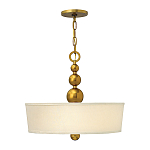 Люстра подвесная с белым тканевым цилиндрическим абажуром и декоративными шарами Hinkley варинант исполнения - 8 | Loft Concept в Новосибирске