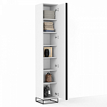 Шкаф-пенал белый с зеркальной дверцей Strict Lines варинант исполнения - 3 | Loft Concept в Новосибирске