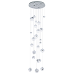 Каскадная люстра с плафонами в виде хрустальных сфер Esme Sphere Crystal Chrome Cascade Chandelier 25 варинант исполнения - 1 | Loft Concept в Новосибирске