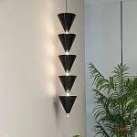 Подвесной светильник светодиодный в виде ряда черных металлических конусов  Herringbone варинант исполнения - 3 | Loft Concept в Новосибирске