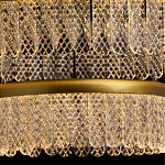 Люстра двухъярусная с золотого цвета и прозрачными подвесками Pettico варинант исполнения - 7 | Loft Concept в Новосибирске