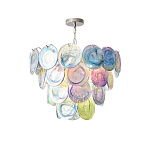 Люстра с каскадом из круглых разноцветных стеклянных дисков Mother of Pearl Iridescence варинант исполнения - 4 | Loft Concept в Новосибирске