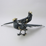 Статуэтка бронзовая пара Фазаны синие Bronze Birds варинант исполнения - 1 | Loft Concept в Новосибирске