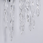 Бра цвета хром с ветвями и прозрачными стеклянными подвесками в виде вытянутых спиральных капель Droplet Chandelier варинант исполнения - 5 | Loft Concept в Новосибирске