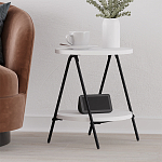 Стол приставной с 2-мя круглыми белыми столешницами ESSEL SIDE TABLE WHITE варинант исполнения - 6 | Loft Concept в Новосибирске