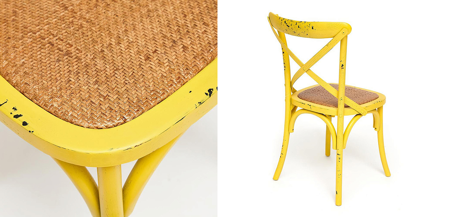 Стул Chaise Provence en Bois Jaune жёлтый Стул Chaise Provence en Bois Jaune жёлтый - Loft-Concept в Новосибирске