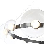 Люстра подвесная круглая с 12-ю прозрачными куполообразными плафонами и черным металлическим основанием Flos Wireline Lighting варинант исполнения - 4 | Loft Concept в Новосибирске