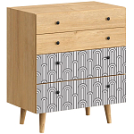 Комод с принтом на ящиках Elise Chest of Drawers варинант исполнения - 11 | Loft Concept в Новосибирске