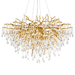 Люстра подвесная с прозрачными стеклянными подвесками в форме капель Диаметр 100 см Droplet Chandelier варинант исполнения - 7 | Loft Concept в Новосибирске