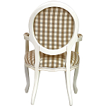 Стул с подлокотниками и круглой спинкой  Checkered Upholstery Chair обивка в клетку варинант исполнения - 4 | Loft Concept в Новосибирске