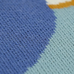 Плед из хлопка синего цвета с абстрактным принтом Elysian Flow Ocean варинант исполнения - 3 | Loft Concept в Новосибирске