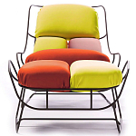 Дизайнерское разноцветное кресло на металлическом каркасе с подставкой для ног Poltronova Plasma Armchair варинант исполнения - 3 | Loft Concept в Новосибирске