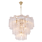 Люстра круглая многоярусная с прозрачными подвесками из стекла Hexagon Tube Light варинант исполнения - 3 | Loft Concept в Новосибирске