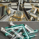 Дизайнерская люстра AQUA Blue Lagoon бирюзовое стекло несколько ярусов варинант исполнения - 3 | Loft Concept в Новосибирске