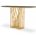 Консоль с чёрной столешницей и золотым фигурным основанием Cosmo варинант исполнения - 2 | Loft Concept в Новосибирске