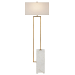 Торшер с прямоугольным абажуром на белом мраморном основании Asymmetry on Marble варинант исполнения - 1 | Loft Concept в Новосибирске