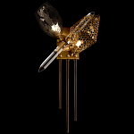 Бра с 2-мя плафонами из стекла и металла и вертикальными подвесками Gilded Mirage  варинант исполнения - 2 | Loft Concept в Новосибирске