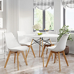 Стул с основой из пластика и мягким сиденьем Arvika White варинант исполнения - 8 | Loft Concept в Новосибирске