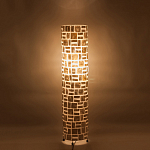 Торшер из перламутра на металлическом каркасе Indonesian Cylinder варинант исполнения - 5 | Loft Concept в Новосибирске