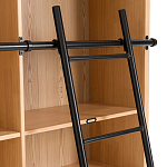 Книжный шкаф из массива сосны с металлической лестницей Burton Wood Cabinet варинант исполнения - 5 | Loft Concept в Новосибирске