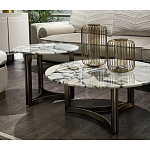 Столик журнальный с круглой мраморной столешницей Unique Stone Design варинант исполнения - 7 | Loft Concept в Новосибирске