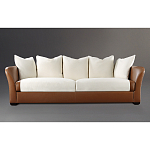 Элитарный современный диван Birmingham с кожаной спинкой варинант исполнения - 1 | Loft Concept в Новосибирске