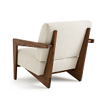 Кресло Avalon White Boucle из массива ореха варинант исполнения - 2 | Loft Concept в Новосибирске