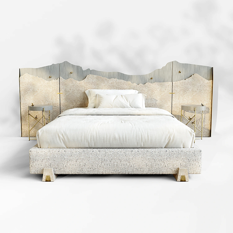 Кровать Okinawa Бежевый Лазурь в Новосибирске | Loft Concept 