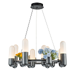 Люстра круглая серая с 8-ю светодиодными лампами Generosity варинант исполнения - 1 | Loft Concept в Новосибирске