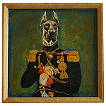 Картина в квадратной раме Chinoiserie Great Dane Dog Portrait варинант исполнения - 1 | Loft Concept в Новосибирске
