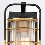 Настенный фонарь цилиндрической формы с рифленым стеклом в золотом каркасе на черном прямоугольном основании Eurofase варинант исполнения - 13 | Loft Concept в Новосибирске