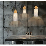 Подвесной светильник светодиодный с цилиндрическим плафоном Stone Helios варинант исполнения - 2 | Loft Concept в Новосибирске