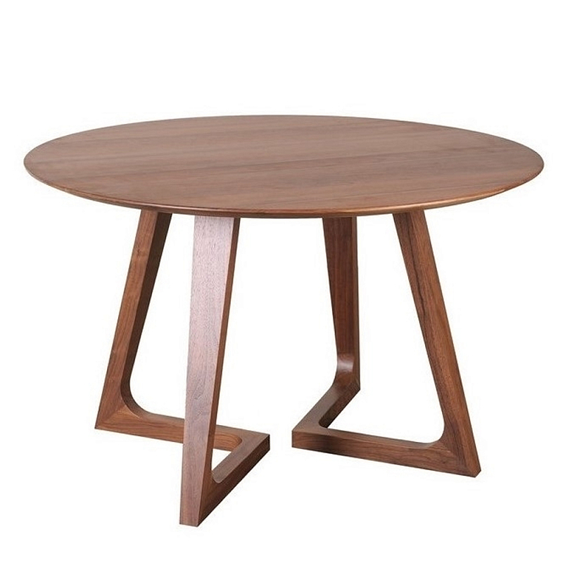 Обеденный стол круглый с изогнутыми ножками Godenza Round V Table Ясень в Новосибирске | Loft Concept 