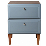 Тумба прикроватная серая из массива бука с 2-мя ящиками Wenge Light варинант исполнения - 2 | Loft Concept в Новосибирске