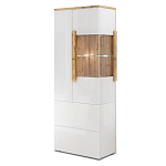 Шкаф-витрина с ящиками и 2-мя дверками с белым глянцевым фасадом Grace of Furniture варинант исполнения - 2 | Loft Concept в Новосибирске