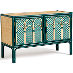 Комод для посуды из ротанга Felice Rattan Green варинант исполнения - 2 | Loft Concept в Новосибирске