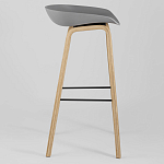 Барный стул на ножках из натурального дерева Boras Grey варинант исполнения - 2 | Loft Concept в Новосибирске