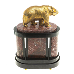 Часы настольные бронзовые с декором в виде медведя Bear Stone Clock варинант исполнения - 7 | Loft Concept в Новосибирске