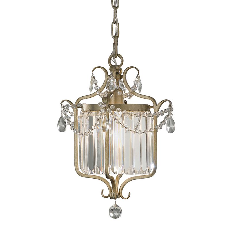 Люстра подвесная со стеклянными подвесками Feiss Серебряный Прозрачное Стекло в Новосибирске | Loft Concept 