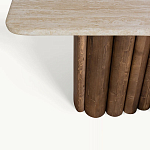 Консоль с овальной столешницей и фактурным деревянным основанием Enzo варинант исполнения - 3 | Loft Concept в Новосибирске