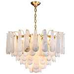 Люстра с мраморными подвесками в форме капель Marble square варинант исполнения - 1 | Loft Concept в Новосибирске