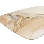 Обеденный стол с прямоугольной бежевой столешницей из стекла на 4-х деревянных ножках Beige Marble варинант исполнения - 4 | Loft Concept в Новосибирске