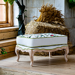 Банкетка золотистая из натурального бука с изображением птиц и цветов Blooming Birds варинант исполнения - 2 | Loft Concept в Новосибирске