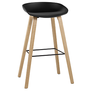 Барный стул на ножках из натурального дерева Boras Black
