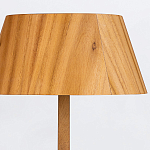 Настольная лампа со скошенным конусовидным абажуром и фигурной ножкой в цвете тик Accord Lighting варинант исполнения - 4 | Loft Concept в Новосибирске