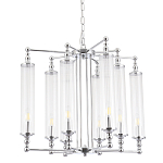 Люстра с 8-ю прозрачными цилиндрическими плафонами Jeanette варинант исполнения - 1 | Loft Concept в Новосибирске