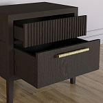 Прикроватная Тумбочка Primo с двумя ящиками Темный орех варинант исполнения - 4 | Loft Concept в Новосибирске
