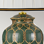 Настольная лампа с керамическим основанием с золотистым решетчатым узором и белым плиссированным абажуром Elstead Lighting варинант исполнения - 3 | Loft Concept в Новосибирске