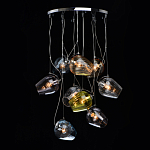 Люстра каскадная с 9-ю разноцветными стеклянными плафонами Kaleido варинант исполнения - 3 | Loft Concept в Новосибирске